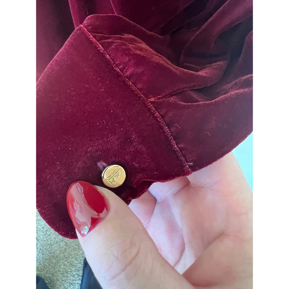 NWT Women's Lauren Ralph Lauren Blouse, Size 6, Burgundy - Picture 4 of 6